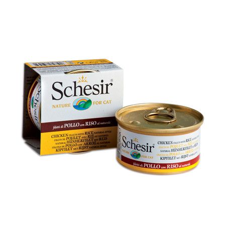 Schesir Schesir для кошек с цыпленком и рисом - 85 гр 14 шт