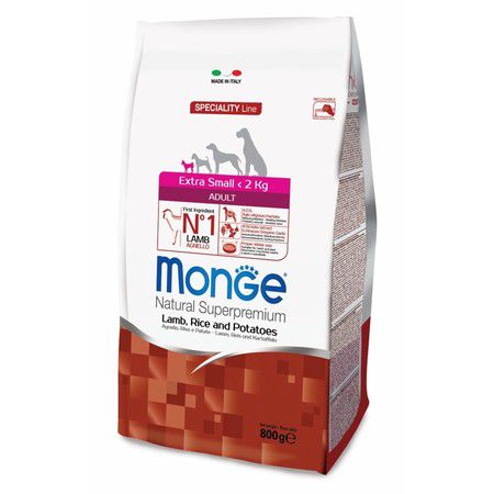 MONGE Monge Dog Speciality Extra Small сухой корм для взрослых собак миниатюрных пород с ягненком, рисом и картофелем - 800 г