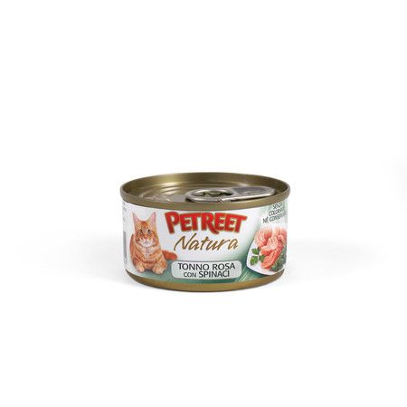 PETREET Petreet Консервы для Кошек Кусочки розового тунца с шпинатом