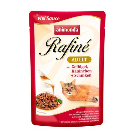 Animonda Animonda Паучи Rafine Soupe Adult с домашней птицей, кроликом и ветчиной для взрослых кошек 100 г х 12 шт