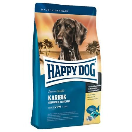 Happy Dog Сухой корм Happy Dog Supreme Sensible Karibik для взрослых собак при аллергии с морской рыбой - 4 кг