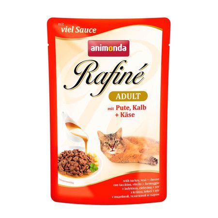 Animonda Animonda Паучи Rafine Soupe Adult с индейкой, телятиной и сыром для взрослых кошек 100 г х 12 шт