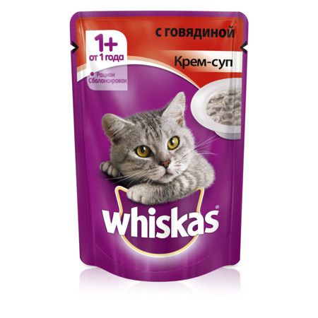 Whiskas Whiskas крем-суп рагу с говядиной 1+