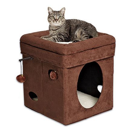 MIDWEST MidWest домик-лежанка для кошек Currious Cat Cube складной 38,4х38,4х42 см