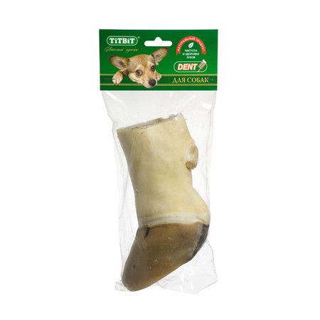 TiTBiT Titbit лакомство для собак нога говяжья резаная большая в мягкой упаковке - 394 гр