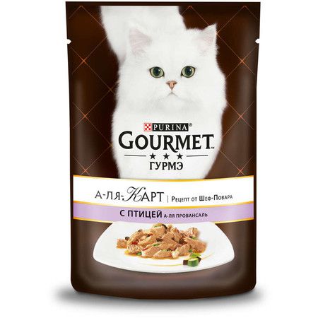 Gourmet Паучи Gourmet A la Carte для взрослых кошек с домашней птицей, баклажанами, цукини и томатом - 85 г