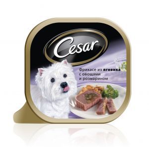 Cesar Cesar консервированный корм в форме фрикасе из ягненка с овощами и розмарином для взрослых собак - 100 г