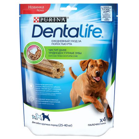 Purina DentaLife Лакомство Purina DentaLife для собак крупных пород для поддержания здоровья полости рта - 142 г