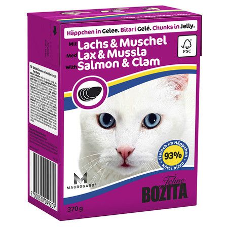 Bozita Bozita кусочки в желе с лососем и мидиями для кошек - 370 г