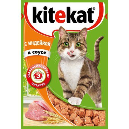 Kitekat Kitekat корм для кошек в паучах с Индейкой в соусе 28 шт х 85 гр
