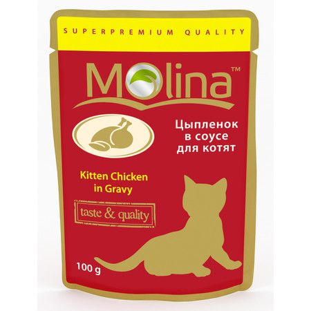 Molina Molina паучи для котят Цыпленок в соусе - 100 гр х 24 шт