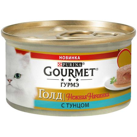 Gourmet Влажный корм Gourmet Gold Нежная начинка для взрослых кошек с тунцом - 85 г
