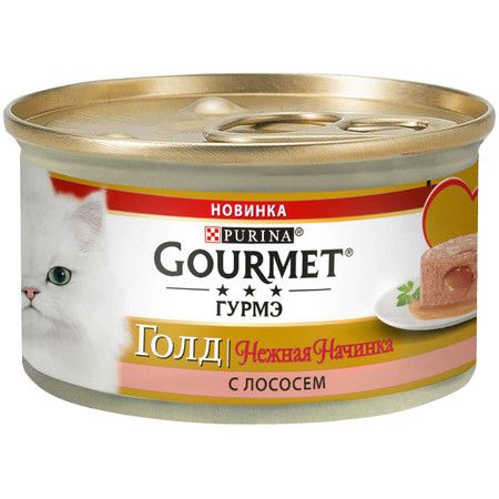Gourmet Влажный корм Gourmet Gold Нежная начинка для взрослых кошек с лососем - 85 г