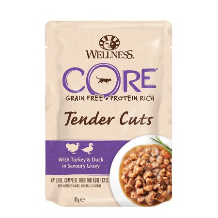 Wellness Влажный корм Wellness Core для кошек с нежными кусочками индейки и утки в пикантном соусе в паучах - 85 г