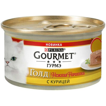 Gourmet Влажный корм Gourmet Gold Нежная начинка для взрослых кошек с курицей - 85 г