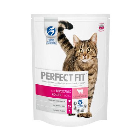 Perfect Fit Perfect Fit Adult сухой корм для взрослых кошек с говядиной - 650 г