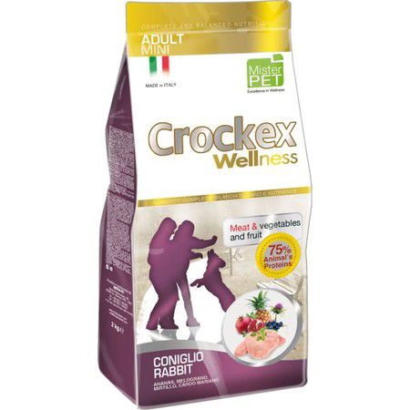 Crockex Wellness Сухой корм Crockex Wellness для взрослых собак мелких пород с кроликом и рисом - 2 кг