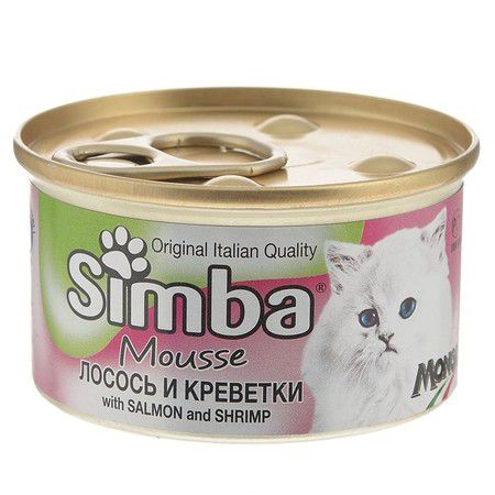 SIMBA Simba Cat консервы для кошек паштет лосось с креветками 85 гр х 24 шт