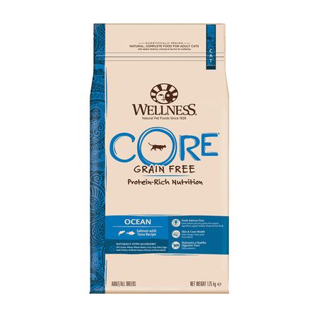 Wellness Беззерновой cухой корм Wellness Core Ocean для взрослых кошек с лососем и тунцом - 1,75 кг