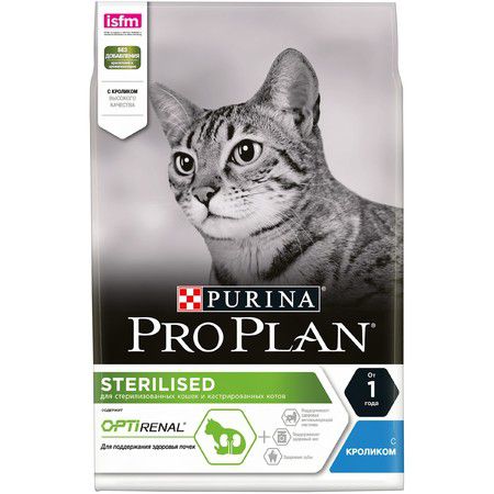 Purina PRO PLAN Сухой корм Pro Plan Cat Adult Sterilised для стерилизованных кошек с кроликом - 3 кг
