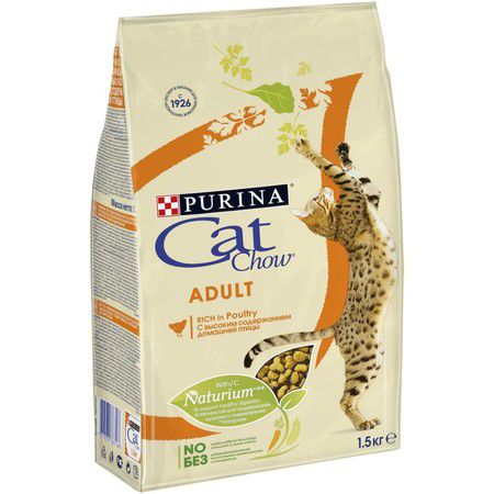 PURINA CAT CHOW Cat Chow Adult Poultry сухой корм для взрослых кошек с домашней птицей - 1,5 кг