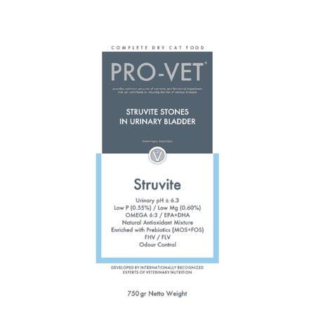 PRO-VET PRO-VET Struvite корм для кошек всех пород для профилактики и лечения мочекаменной болезни 750 г