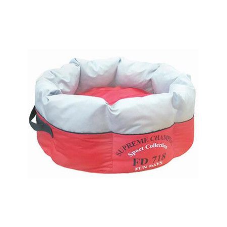 FunDays FunDays лежак с бортами Спорт для домашних животных круглый красный /серый 21*46*46 см