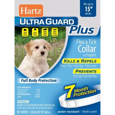 Hartz Ошейник Hartz Ultra Guard Plus инсектоакарицидный для щенков белый - 40 см + 10%