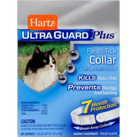Hartz Ошейник Hartz Ultra Guard Plus инсектоакарицидный для кошек и котят белый - 27 см + 10%