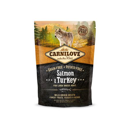 CarniLove Сухой корм Carnilove Salmon & Turkey For Large Breed Adult Dogs для взрослых собак крупных пород пород c лолосем и индейкой беззерновой - 1,5 кг