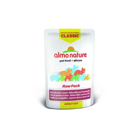 Almo Nature Almo Nature Classic Raw Pack Adult Cat Chicken & Tuna Fillets 55 г х 24 шт