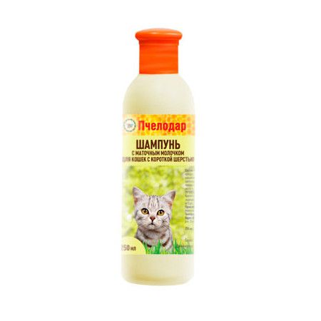 ПЧЕЛОДАР Шампунь Пчелодар для короткошерстных кошек с маточным молочком - 250 мл
