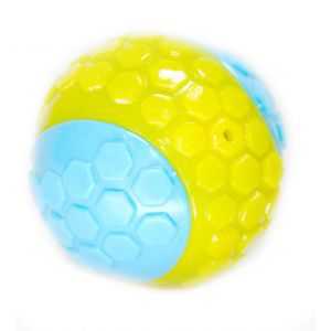 Nems Nems игрушка для собак мяч резиновый двухцветный с пишалкой и погремушкой c запахом бекона 6,5 см