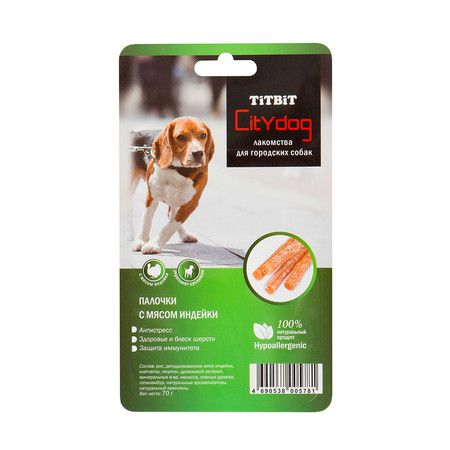 TiTBiT Titbit снек City Dog палочки с мясом индейки - Б2-S