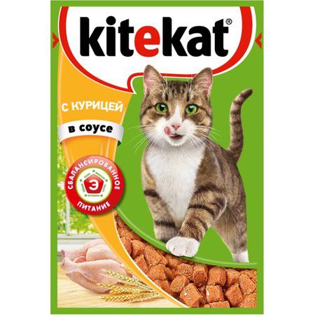 Kitekat Kitekat корм для кошек в паучах с Курицей в соусе 28 шт х 85 гр