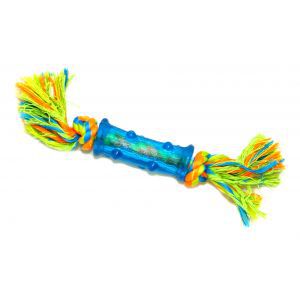 Nems Nems игрушка для собак палка резиновая на цветном хлопковом канате малая 8 см