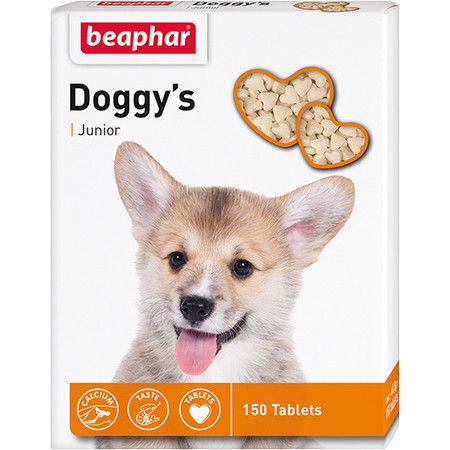 Beaphar Лакомство Beaphar Doggy`s Junior для щенков витаминизированное сердечки - 150 таб