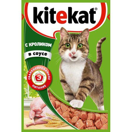Kitekat Kitekat корм для кошек в паучах с Кроликом в соусе 28 шт х 85 гр