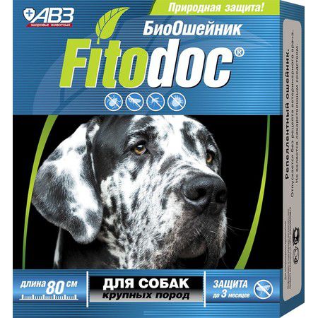 АВЗ Fitodoc репеллентный биоошейник от блох и клещей для крупных собак 80 см