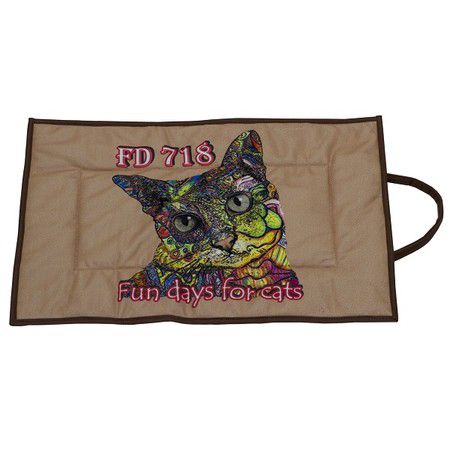 FunDays Кошка Василиса лежак-одеяло для кошек синий/розовый 40*60 см