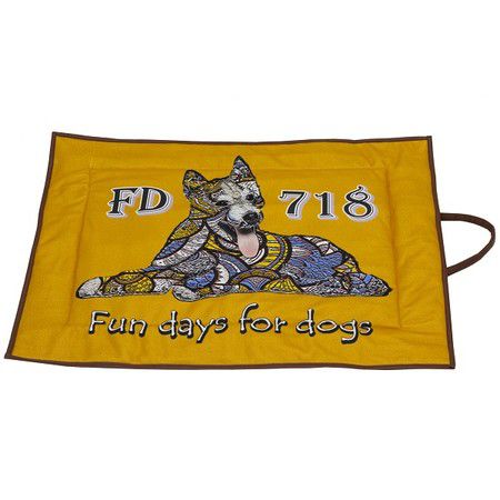 FunDays Собака Стив лежак-одеяло для собак синий/оранжевый 60*80 см