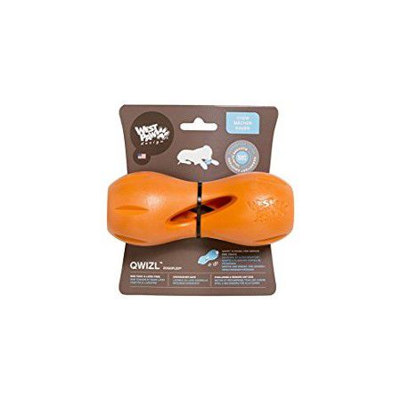 Zogoflex Zogoflex игрушка для собак гантеля под лакомства Qwizl S 14 x 6 см оранжевая