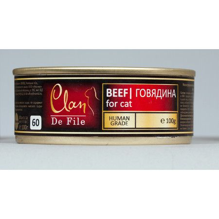 Clan Консервы CLAN De File для кошек с говядиной - 100 гр 16 шт