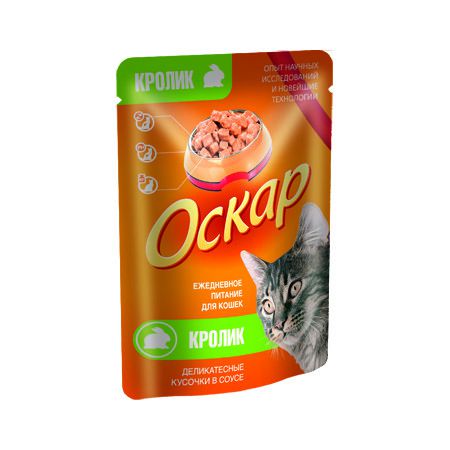 Оскар Оскар премиум консервы для кошек с кроликом 24x100 г (пауч)