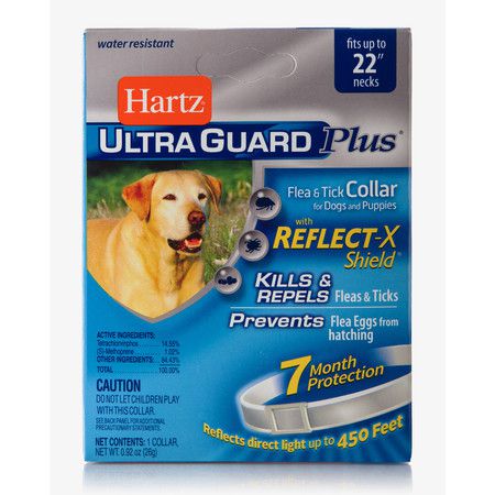 Hartz Ошейник Hartz Ultra Guard Plus инсектоакарицидный для собак и щенков белый, со светоотражающей полосой - 58 см
