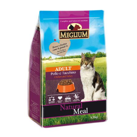 Meglium Сухой корм Meglium Adult для привередливых кошек с курицей и индейкой - 1,5 кг