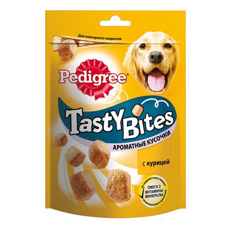Pedigree Лакомство Pedigree Tasty Bites для собак Хрустящие подушечки с Курицей - 95 г