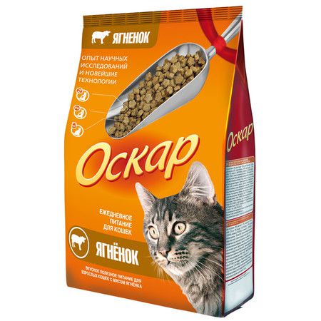 Оскар Оскар сухой для кошек с мясом ягненка МКБ 10x400 г