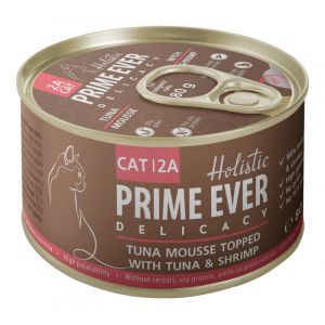 Prime Ever Prime Ever Delicacy мусс для взрослых кошек с тунцом и креветками - 80 г