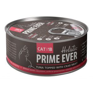Prime Ever Prime Ever влажный корм для взрослых кошек с тунцом и крабом в желе - 80 г